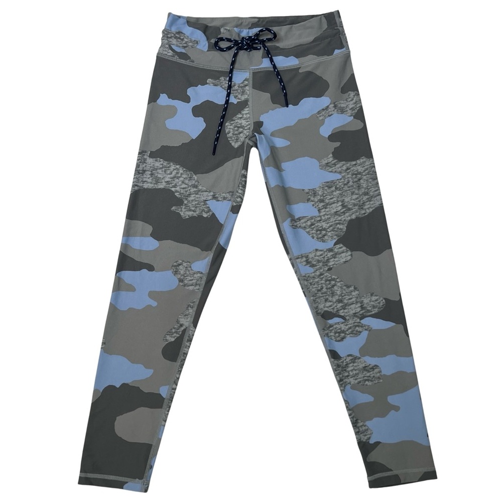 aerie Camo Leggings Drawstring Chill Play Move Gym Workout Gray Blue Medium M - Picture 3 of 15